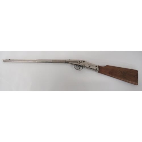 376 - Pre War Haenel Air Rifle
.177, 18 inch, nickel plated, hinged barrel.  Plated rear action marke... 