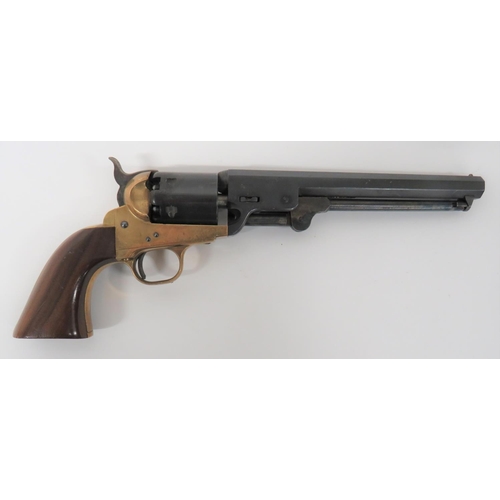 377 - Deactivated Ridgefield Colt Style Percussion Revolver
.36 cal, 7 1/2 inch, blued octagonal barrel. &... 