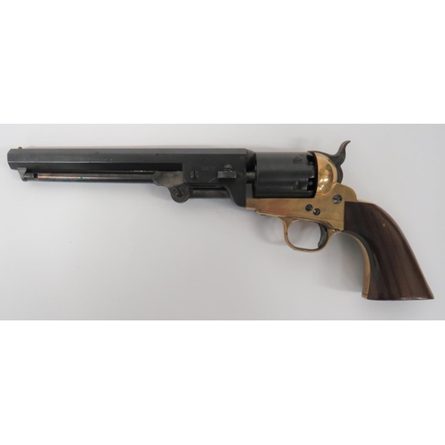 377 - Deactivated Ridgefield Colt Style Percussion Revolver
.36 cal, 7 1/2 inch, blued octagonal barrel. &... 