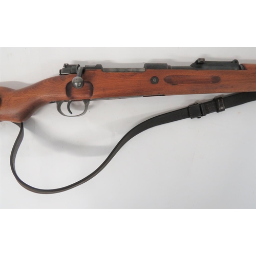 388 - Deactivated WW2 German K98 Mauser Rifle
7.92 mm, 23 3/4 inch blued barrel.  Front hooded sight and r... 