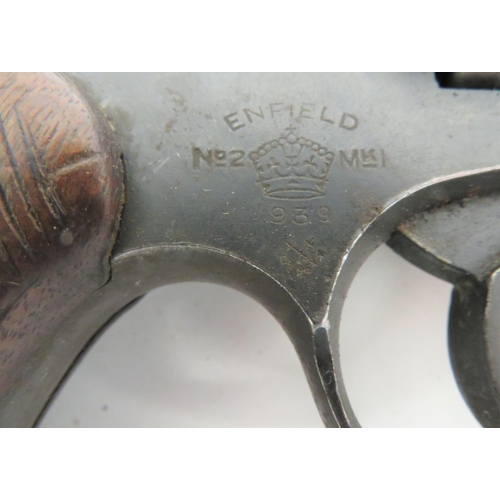 391 - Deactivated Enfield No 2 MKI Service Revolver
.38, 5 inch, blackened barrel with front blade sight. ... 