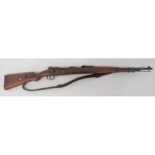 396 - Deactivated WW2 German K98 Mauser Rifle
7.92 mm, 23 3/4 inch, blued barrel.  Front blade sight and r... 