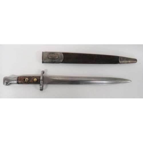 404 - British 1888 MK1 2nd Type Bayonet To Royal Marines
11 3/4 inch, double edged blade.  Forte with... 