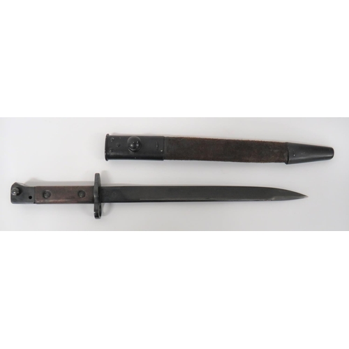 406 - Indian No 1 MK3 SMLE Bayonet
12 inch, blued, single edged blade with back edge sharpened point. &nbs... 