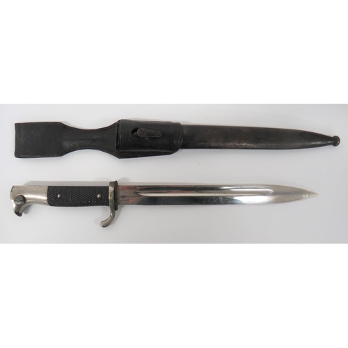 410 - German K98 Parade Bayonet
9 3/4 inch, single edged, plated blade.  Wide fuller.  Plated, t... 