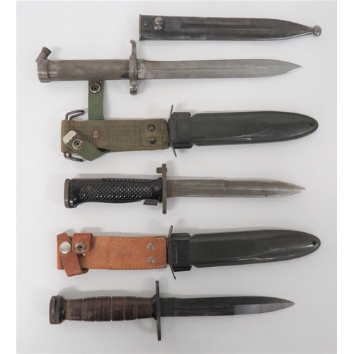 415 - Three Continental Bayonets
consisting Swedish M1896, all steel bayonet complete in its blued steel s... 