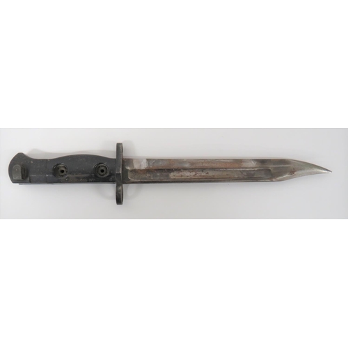 424 - Commonwealth LIAI Bayonet
8 inch, single edged, clipped point blade with fuller.  Forte stamped... 