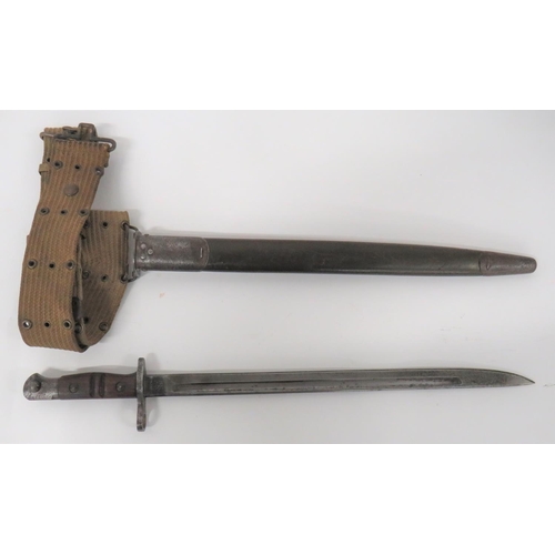 437 - American P17 Bayonet
17 inch, single edged blade with fuller.  Forte with maker 