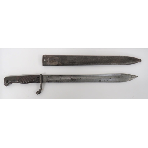 444 - Imperial German Seitengewehr M1898/05 Butcher Bayonet
14 1/2 inch, single edge blade widening toward... 