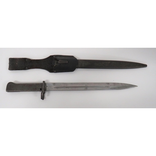 450 - Imperial German M88/98 Ersatz Bayonet
12 1/2 inch, single edged blade with fuller.  Back edge w... 