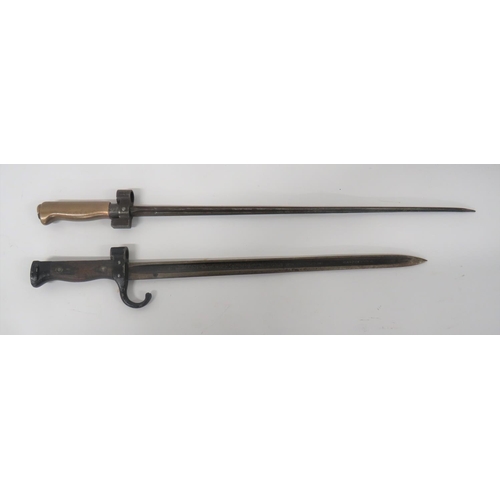 462 - French M1886 Lebel Bayonet And M1892 Berthier Bayonet
M1886/93/16 Lebel bayonet.  18 1/2 inch, ... 