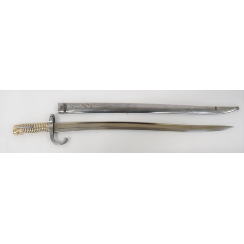 465 - Contract Made Yataghan Bayonet
22 1/2 inch, single edged, yataghan blade with wide fuller.  The... 