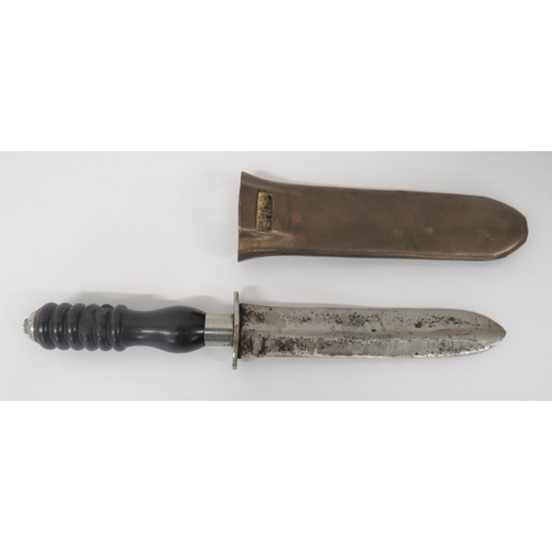 466 - Mid 20th Century Deep Sea Diver's Knife
7 1/2 inch, double edged, resharpened blade.  Chrome pl... 