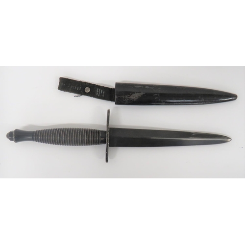 468 - Post War Third Pattern Fairbairn & Sykes Fighting Knife
6 1/4 inch, double edged, blackened blad... 