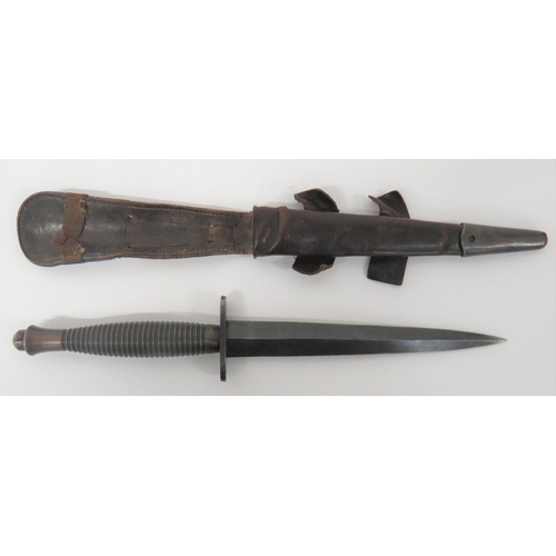 479 - WW2 Third Pattern Fairbairn-Sykes Commando Fighting Knife
7 inch, double edged, blued blade.  B... 