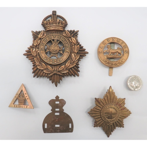 48 - Derbyshire Home Service Helmet Plate
brass, KC backing star with central Derbyshire centre.  To... 