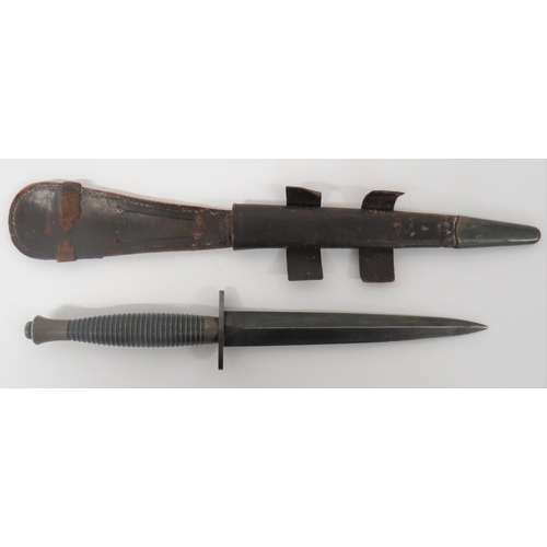 480 - WW2 Third Pattern Fairbairn-Sykes Commando Fighting Knife
6 3/4 inch, double edged, blued blade. &nb... 