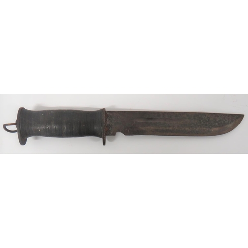 483 - Scarce American E G Waterman Combat Knife
7 1/2 inch, single edged blade with short back edge sharpe... 