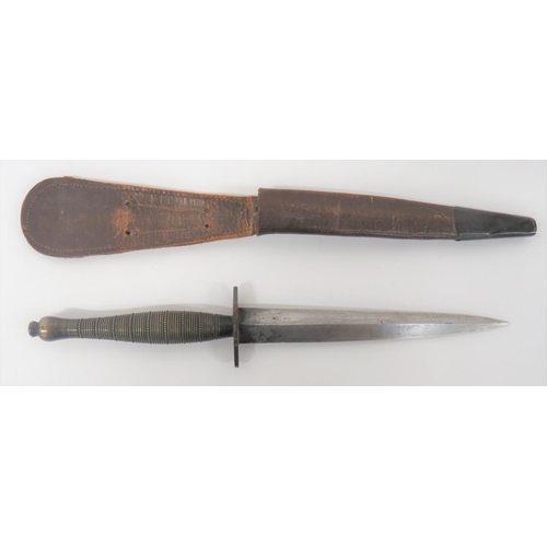 488 - Scarce WW2 Ribbed And Beaded Fairbairn-Sykes Fighting Knife
6 3/4 inch, double edged blade.  Bl... 