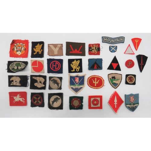 49 - 30 Infantry and Divisional Formation Badges
including printed 4th Div ... Leather and felt 1st Div .... 