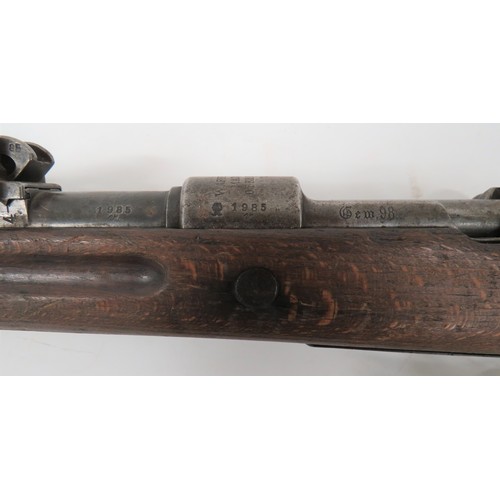 397 - Deactivated WW1 German G98 Mauser Rifle
7.92 mm, 29 1/2 inch barrel.  Front blade sight and rear ram... 