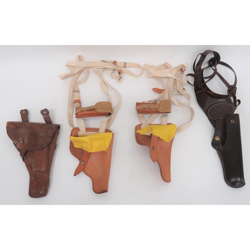 287 - Four Various Automatic Pistol Holsters
including 2 x East German auto holsters in brown leather with... 