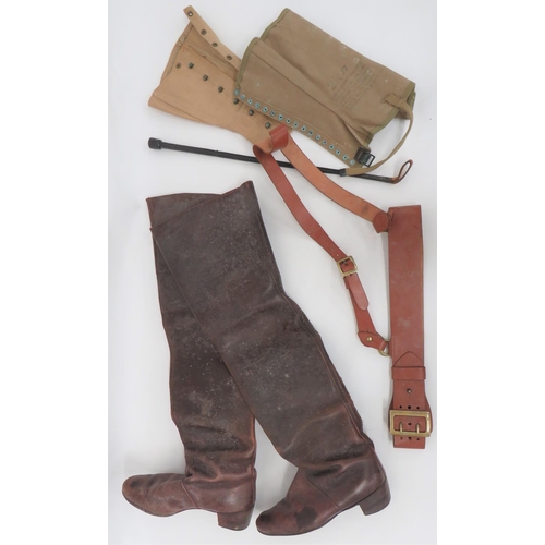 302 - Pair of Vintage Leather High Top Boots
brown leather shoe section with high, thigh length uppers. &n... 