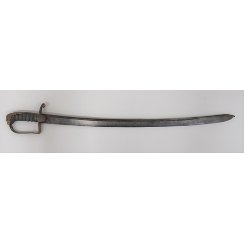 449 - Early 19th Century Royal Navy Fighting Sword
27 1/2 inch, single edged, slightly curved blade with n... 