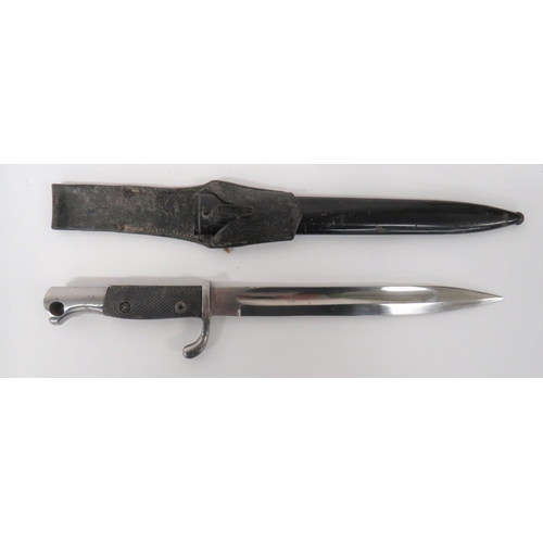 460 - German Kurzes Seitengewehr Bayonet
9 3/4 inch, single edged blade with wide fuller.  Steel, turn up ... 