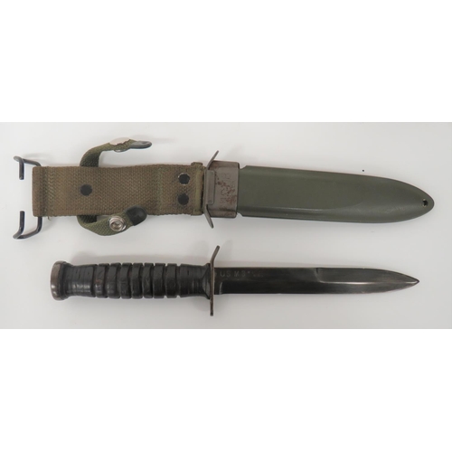 479 - American M3 Combat Knife By Boker & Co
6 1/2 inch, re-blued, single edged blade with back edge s... 