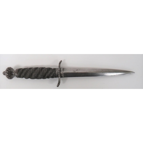 487 - Victorian Revival Of A 16th Century Left Hand Dagger
6 3/4 inch, double edged blade.  Steel, S ... 