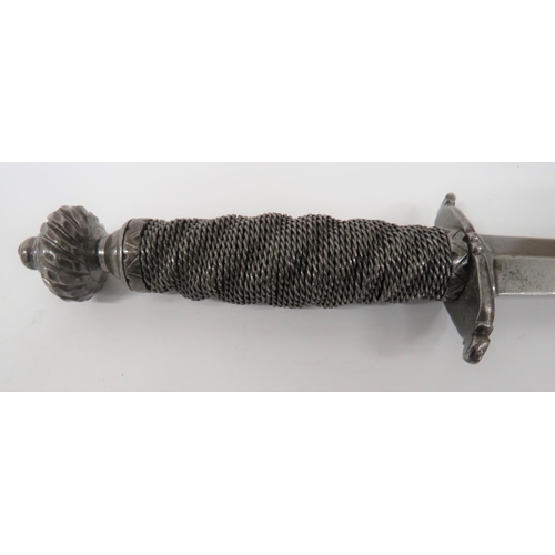 487 - Victorian Revival Of A 16th Century Left Hand Dagger
6 3/4 inch, double edged blade.  Steel, S ... 