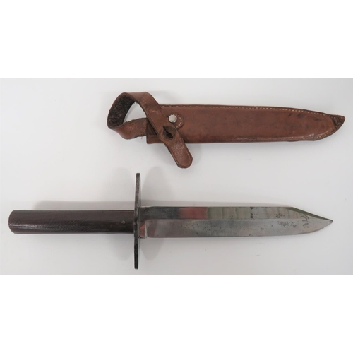 497 - WW2 Australian Pattern Combat Knife7 inch, heavy set, single edged blade with clipped point.  L... 