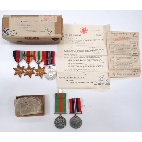 144 - Two WW2 Medal Groups
consisting 1939/45 Star, Africa Star with 1st Army bar, Italy Star, War medal w... 