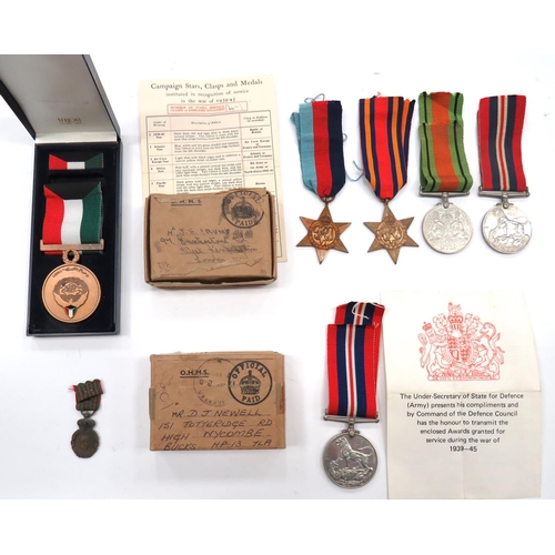 145 - Two WW2 Medal Groups
consisting 1939/45 Star, Burma Star, Defence medal, War medal. Complete with is... 