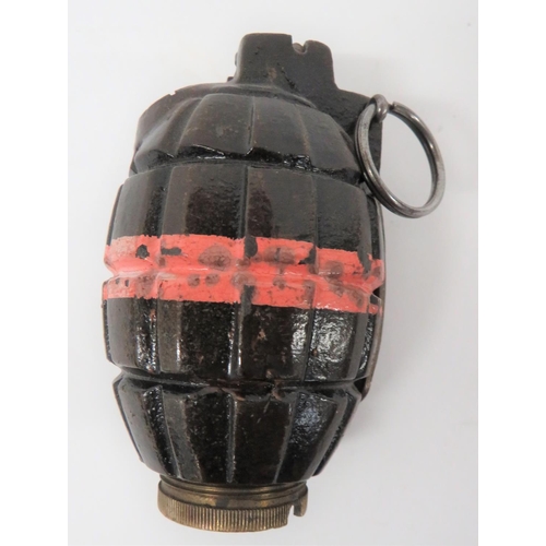 170 - Inert British No 5 Mills Hand Grenade
cast steel fragmentation body.  Brass filling plug.  ... 