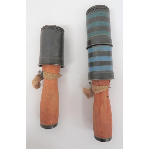 186 - Two Inert Hungarian M42/48 Stick Grenades
consisting double canister top with painted blue lines. &n... 