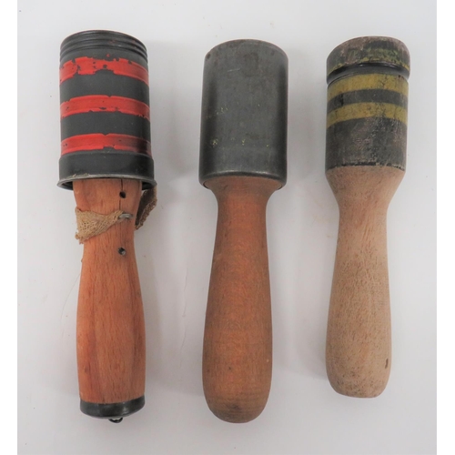 187 - Three Inert Hungarian M42/48 Stick Grenades
consisting single canister top with painted red lines. &... 