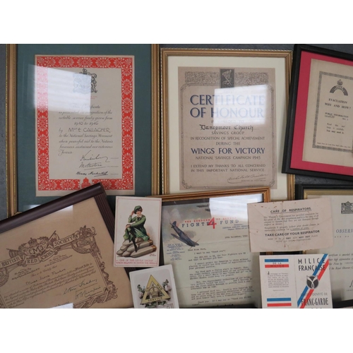 195 - Selection of WW2 Orientated Paperwork
including Home Guard certificate 