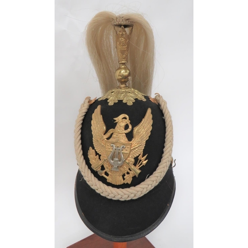 207 - American Infantry Dated Field Officer's Helmet c1902
black felt crown.  Rounded peak and rear b... 