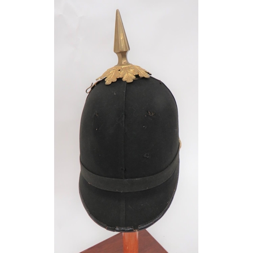 209 - American Cavalry/Infantry Sergeant's Helmet
black felt, two panel crown.  Rounded peak and rear... 