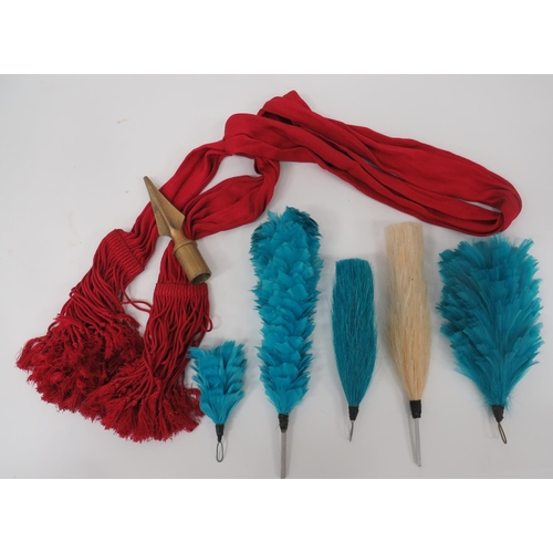 219 - Five Various Guards Plumes
consisting white horsehair example ... Light blue horsehair example ... 3... 