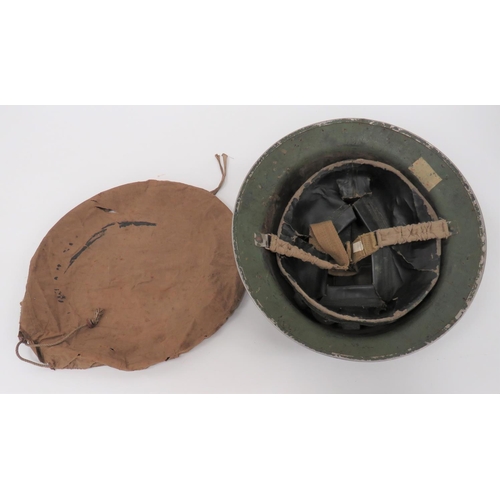 226 - British MKII Steel Helmet And Carrier
brown/green painted outer shell.  Black treated linen liner.  ... 