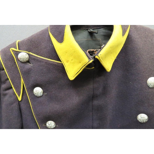 257 - Continental Lancer's Plastron Front Tunic
dark blue plastron front with yellow piping.  Stand and fa... 