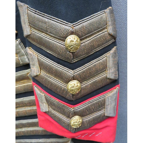 259 - Imperial Russian Style Dress Tunic
black melton cloth, single breasted, long coat.  High red collar ... 