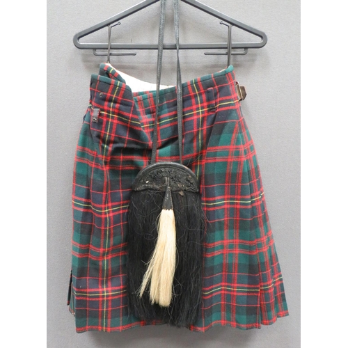 271 - Scottish Private Purchase Cameron's Tartan Kilt
tartan,wrap over plain front and pleated rear panel.... 