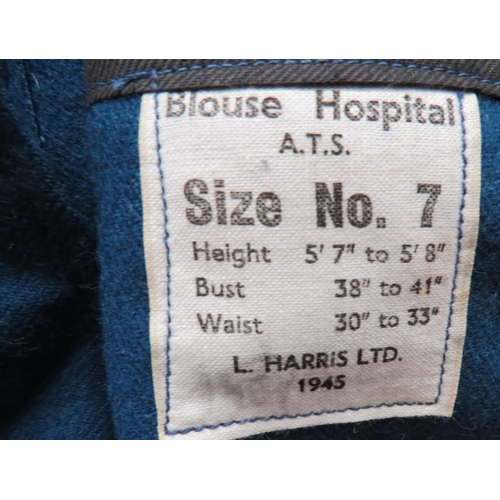 276 - 1945 Dated ATS Hospital B/D Blouse
hospital blue, woollen, single breasted, fastened collar, short j... 