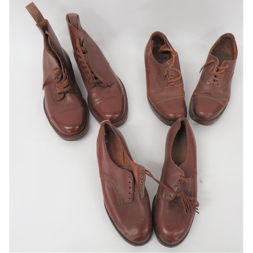 309 - Pair Of ATS Marked Shoes
brown leather shoes.  Leather heels and soles marked 4 with broad arro... 