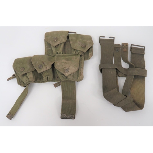 314 - 1908 Pattern Webbing Equipment
consisting right side, 5 pouch set.  Brass press studs fastening... 