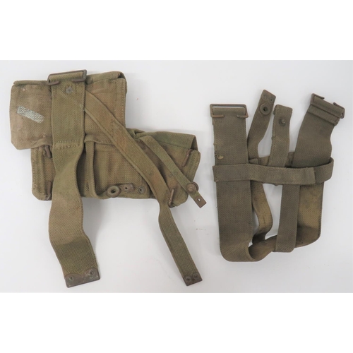 314 - 1908 Pattern Webbing Equipment
consisting right side, 5 pouch set.  Brass press studs fastening... 